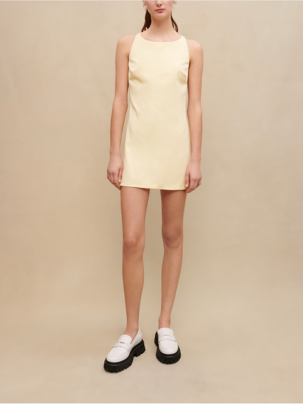 Maje open back mini shift dress